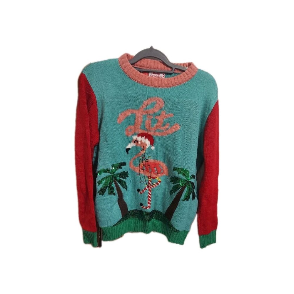 Pink Flamingo Ugly Christmas Sweater Merry Christmas Brand‎ Size S *no Light Up*